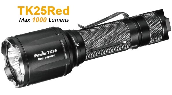 Produktbild von Fenix TK25Red - Taschenlampe, 1000 Lumen Cree XP-G2 S3 weiß LED, 310 Lumen Cree XP-E2 rotlicht