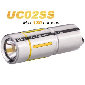 Fenix UC02SS gold - Wiederaufladbare Edelstahl-LED-Taschenlampe mit 130 Lumen für Schlüsselanhänger