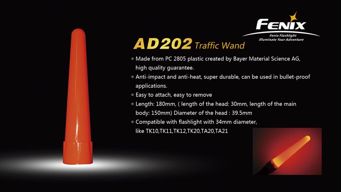 Produktbild von Fenix Diffusor AD202 in rot für Fenix TK10,TK11,TK12,TK15,TK20,TA20,TA21