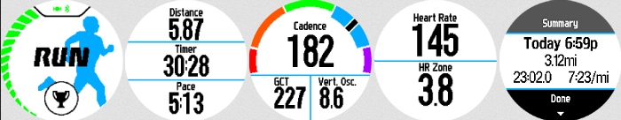 Forerunner 620 Anzeigen