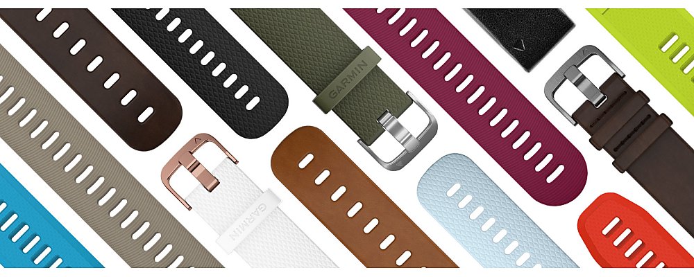Darstellung verschiedener Garmin QuickFit Armbänder