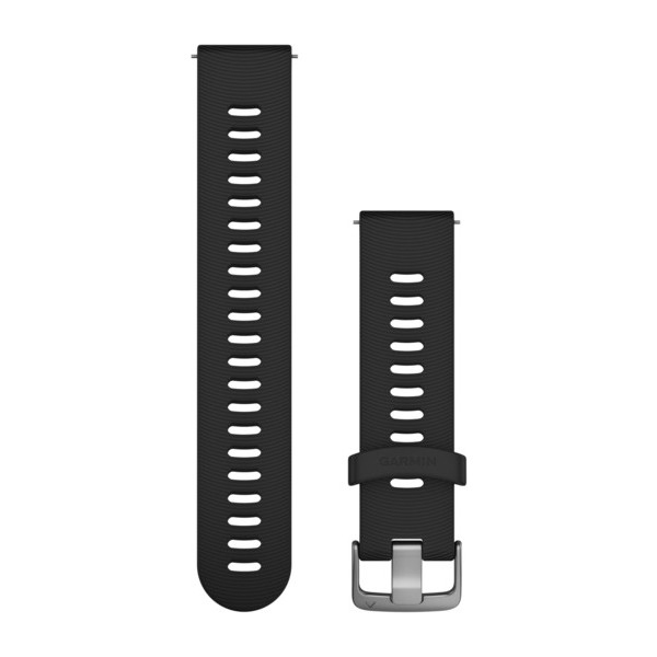 Produktbild von Garmin Silikon Armband, schwarz mit Edelstahl Schnalle (010-11251-0Y) für Approach S12/S40/S42, D2 Air, Forerunner 245/645, Venu/Sq, vivoactive 3, vivomove /HR/Luxe/Style/ 3