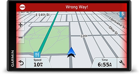 Garmin Drive 51 / 61 Displayanzeige Warnung wenn Sie auf einer Einbahnstraße in die falsche Richtung fahren