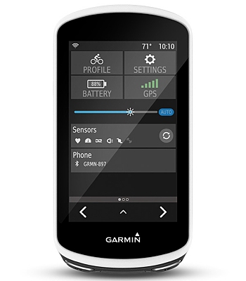Ansicht der Radfahrzentrale Funktion auf dem Garmin Edge 1030
