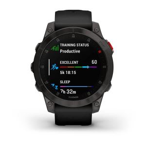 Garmin Epix Sapphire (2022), schwarz/grau - Premium GPS Multisport Smartwatch mit brillantem AMOLED Display