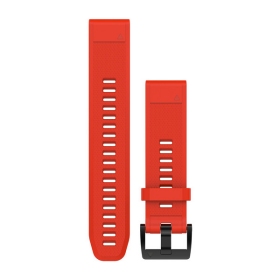 Garmin QuickFit 22 Silikon Armband, rot (010-12496-03) für Garmin fenix 6 Solar