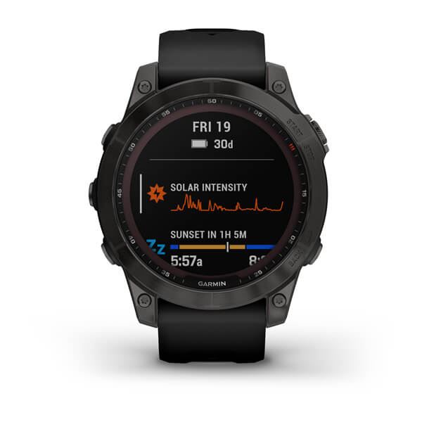 Produktbild von Garmin fenix 7 Sapphire Solar, schwarz/grau - GPS Multisport Smartwatch