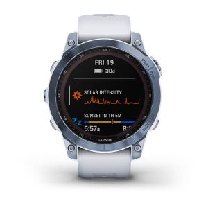 Garmin fenix 7 Sapphire Solar, weiß/blau - GPS Multisport Smartwatch