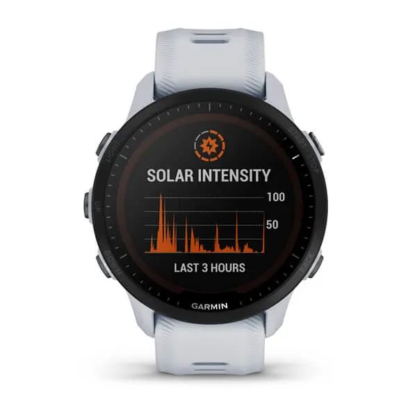 Produktbild von Garmin Forerunner 955 Solar, weiß -  GPS Lauf- und Triathlonuhr