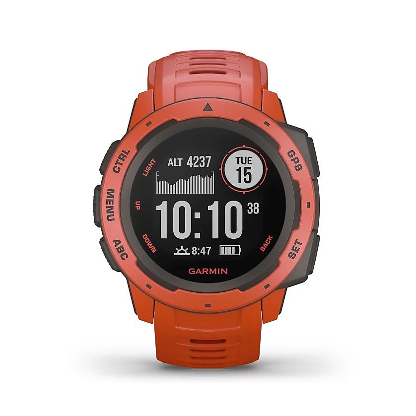 Produktbild von Garmin Instinct, rot - robuste Outdoor Smartwatch