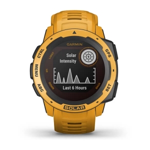 Garmin Instinct Solar, gelb - GPS Outdoor Smartwatch mit extra Power dank Solarenergie