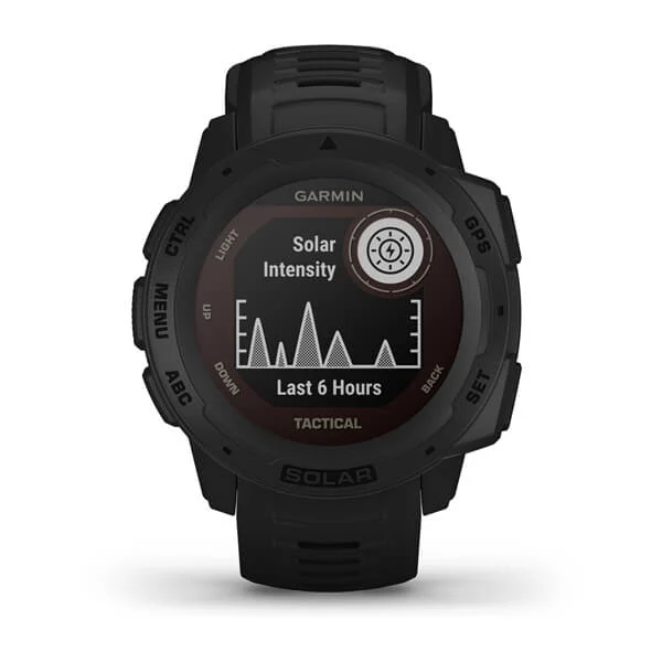 Produktbild von Garmin Instinct Solar Tactical, schwarz - GPS Outdoor Smartwatch mit extra Power dank Solarenergie