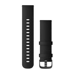 Garmin Leder Schnellwechsel Armband 22mm, schwarz (010-12932-63) für Garmin Venu 2