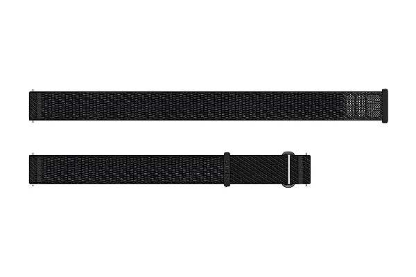 Garmin Nylon Schnellwechsel-Armband 18mm, schwarz mit schiefergrauer Schlaufe (010-14400-02) f�r Garmin Venu 3S