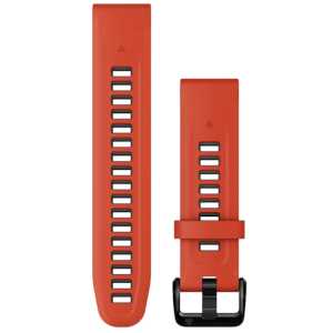 Garmin QuickFit 20 Silikon Armband, rot/schwarz (010-13279-04) für Garmin fenix 6S Pro Solar