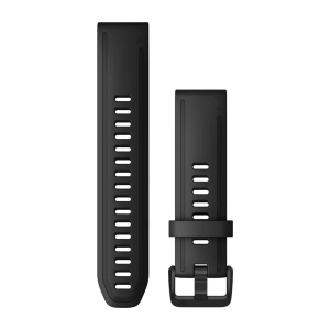Garmin QuickFit 20 Silikonarmband, schwarz mit schiefergrauer Schnalle (010-12867-00) für Garmin fenix 6S Pro Solar