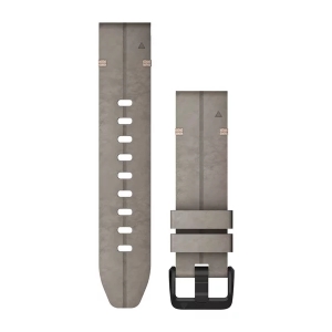 Garmin QuickFit 20 Veloursleder Armband, grau (010-12876-00) für Garmin fenix 6S Pro Solar