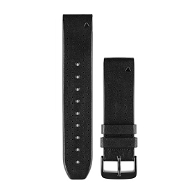 Garmin QuickFit 22 perforiertes Leder Armband, schwarz (010-12500-02) für Garmin fenix 6 Pro Solar