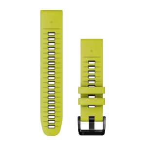 Garmin QuickFit 22 Silikon Armband, gelb/graphit (010-13280-03) für Garmin fenix 7 Solar