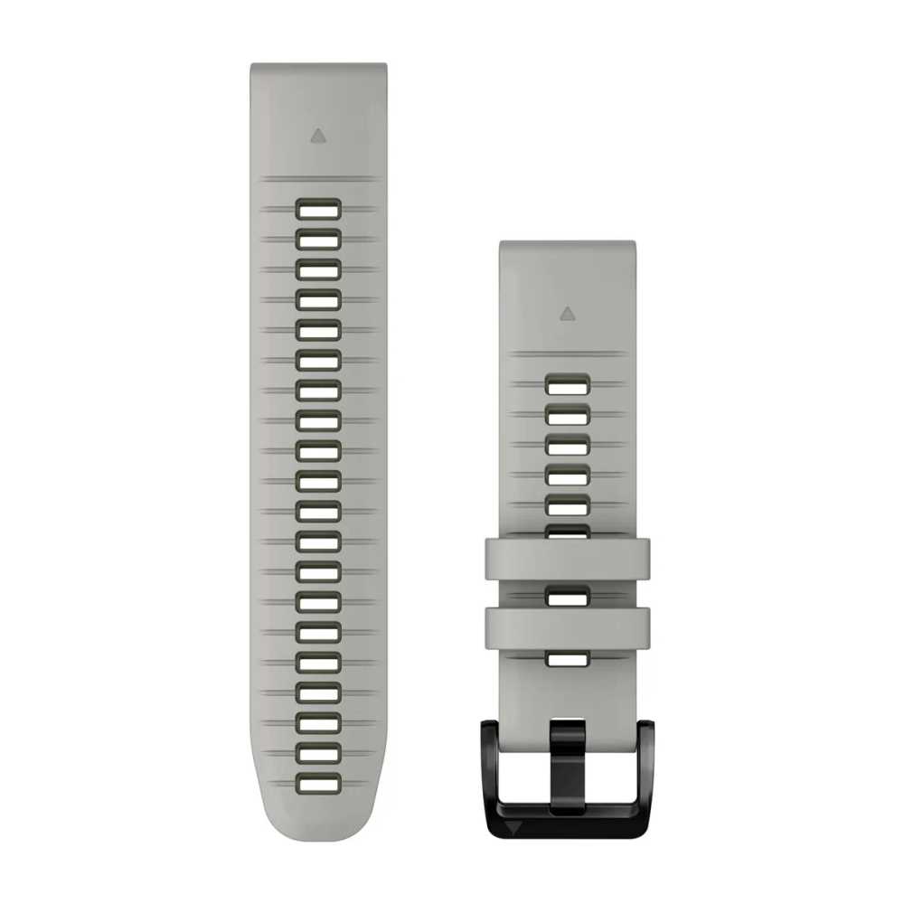 Produktbild von Garmin QuickFit 22 Silikon Armband, grau/mossgrün (010-13280-08) für ausgewählte Garmin Approach, fenix, Forerunner, Instinct, MARQ , quatix... Modelle