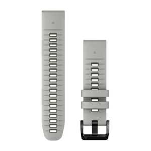 Garmin QuickFit 22 Silikon Armband, grau/mossgrün (010-13280-08) für Garmin fenix 7 Solar