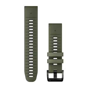 Garmin QuickFit 22 Silikon Armband, mossgrün/graphit (010-13280-07) für Garmin fenix 7 Solar