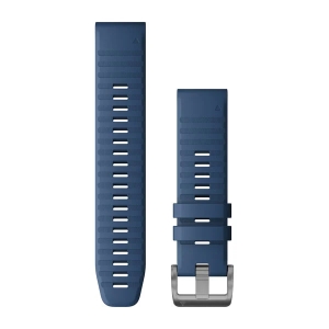 Garmin QuickFit 22 Silikonarmband, dunkelblau mit edelstahlfarbener Schnalle (010-12863-21) für Garmin Forerunner 945 LTE