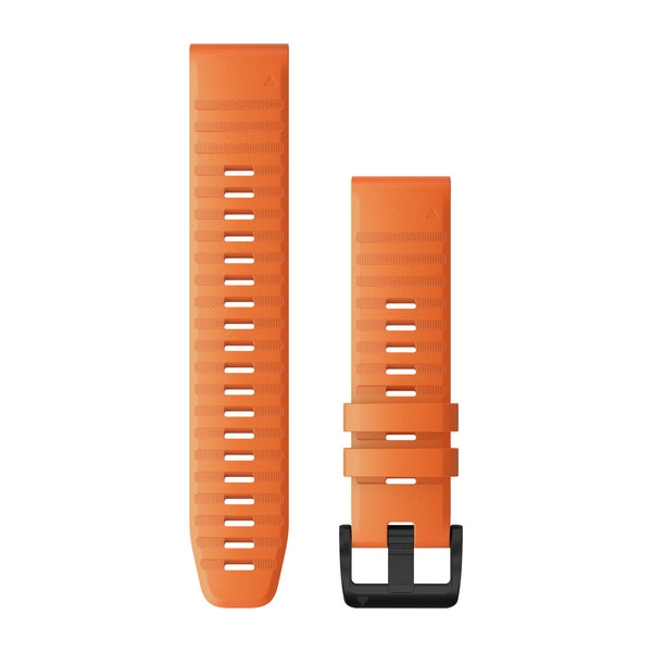 Produktbild von Garmin QuickFit 22 Silikonarmband, orange mit schiefergrauer Schnalle (010-12863-01)