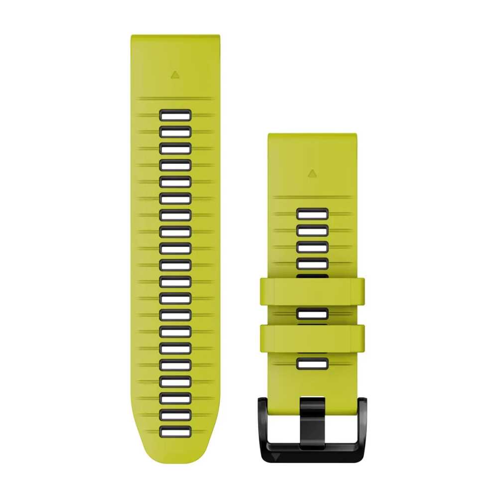 Produktbild von Garmin QuickFit 26 Silikon Armband, gelb/graphit (010-13281-03) für kompatible Garmin fenix, Instinct, quatix, tactix... Modelle