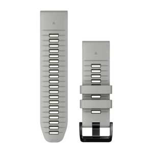 Garmin QuickFit 26 Silikon Armband, grau/moosgrün (010-13281-08) für Garmin fenix 6X Pro Sapphire