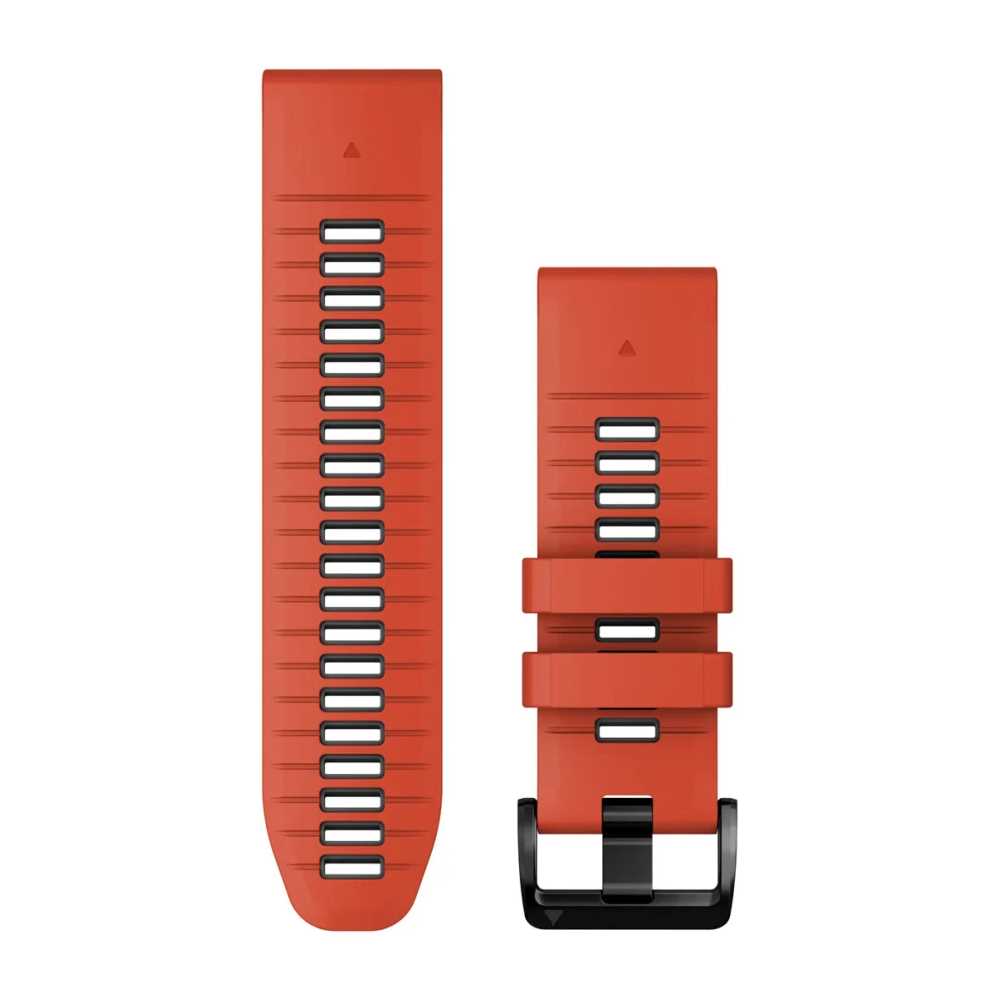 Produktbild von Garmin QuickFit 26 Silikon Armband, rot/graphit (010-13281-04) für kompatible Garmin fenix, Instinct, quatix, tactix... Modelle