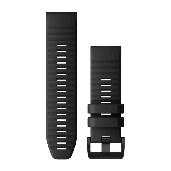 Produktbild von Garmin QuickFit 26 Silikonarmband, schwarz mit schiefergrauer Schnalle (010-12864-00) für Garmin fenix 6X, 5X