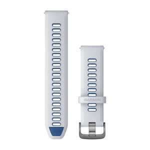 Garmin Silikon Schnellwechsel Armband 22mm, weiss/blau (010-11251-A1) für Garmin Forerunner 265