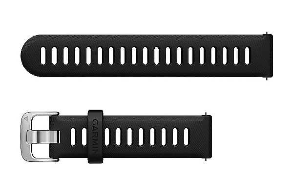 Garmin Schnellwechsel-Armband 18mm, schwarz mit silberfarbener Schnalle aus Edelstahl (010-11251-3E)