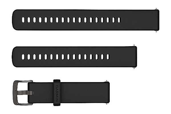 Garmin Schnellwechsel-Armband 18mm, schwarz mit carbongrauer Schnalle aus Edelstahl (010-13406-02) f�r Garmin Venu 3S