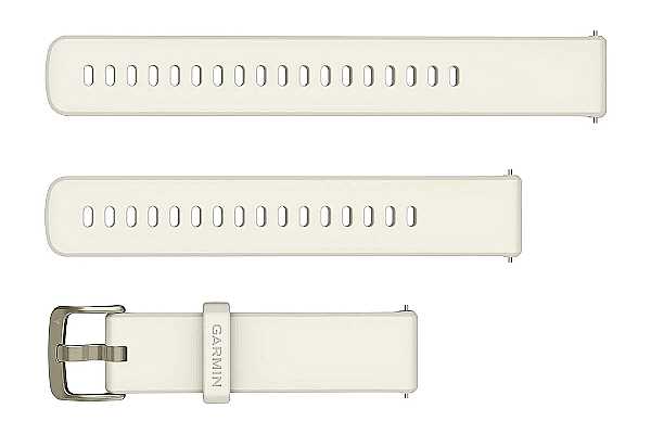 Garmin Schnellwechsel-Armband 18mm, wei� mit lunargoldfarbener Schnalle (010-13406-00) f�r Garmin Venu 3S