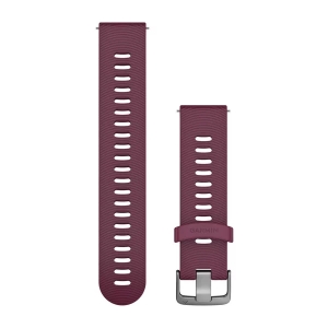 Garmin Silikon Schnellwechsel Armband 20mm, dunkelrot mit Edelstahl Schließe (010-11251-1W) für Garmin vivomove 3