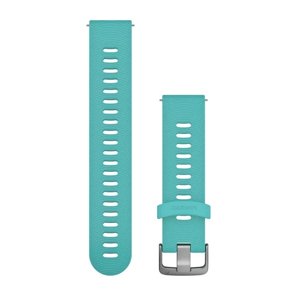 Produktbild von Garmin Silikon Schnellwechsel Armband 20mm, frostblau mit Edelstahl Schließe (010-11251-1Q) für Approach S12/S40/S42, D2 Air, Forerunner 245/645, Venu/Sq, vivoactive 3, vivomove /HR/Luxe/Style/ 3