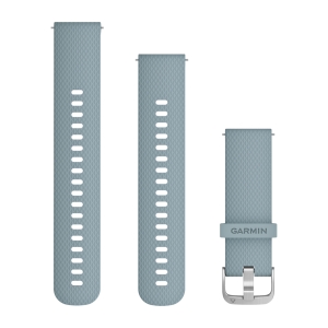 Garmin Silikon Schnellwechsel Armband 20mm, hellblau mit silberner Schließe (010-12691-06) für Garmin Forerunner 245
