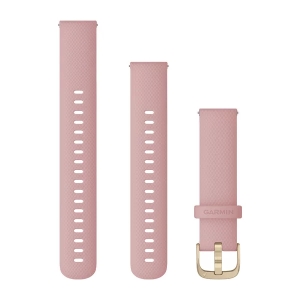 Garmin Schnellwechsel Silikonarmband 18mm, rosa mit goldfabener Schnalle (010-12932-03) für Garmin Venu 2S