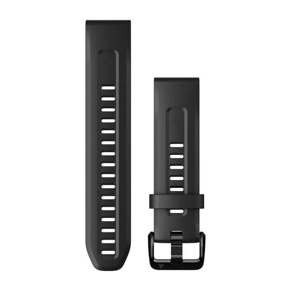 Produktbild von Garmin Silikon Armband QuickFit 20, schwarz (010-13102-00) für Garmin D2 Delta S, fenix 5S/5S Plus/6S Pro Sapphire/6S Pro Solar/fenix 6S/fenix 6S Solar