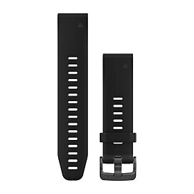 Garmin QuickFit 20 Silikon Armband, schwarz (010-12739-00) für Garmin fenix 6S Pro Sapphire