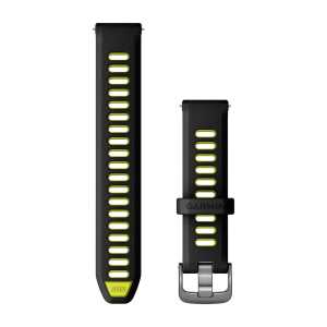 Garmin Silikon Schnellwechsel Armband 18mm, schwarz/gelb (010-11251-A3) für Garmin Forerunner 265s