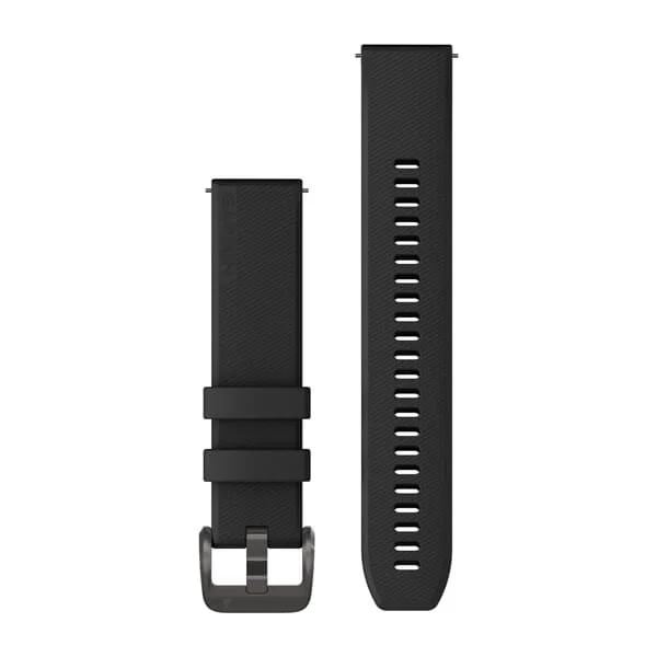 Produktbild von Garmin Silikon Schnellwechsel Armband 20mm, schwarz (010-13114-00) für Approach S12/S40/S42, D2 Air, Forerunner 245/645, Venu/Sq, vivoactive 3, vivomove /HR/Luxe/Style/ 3