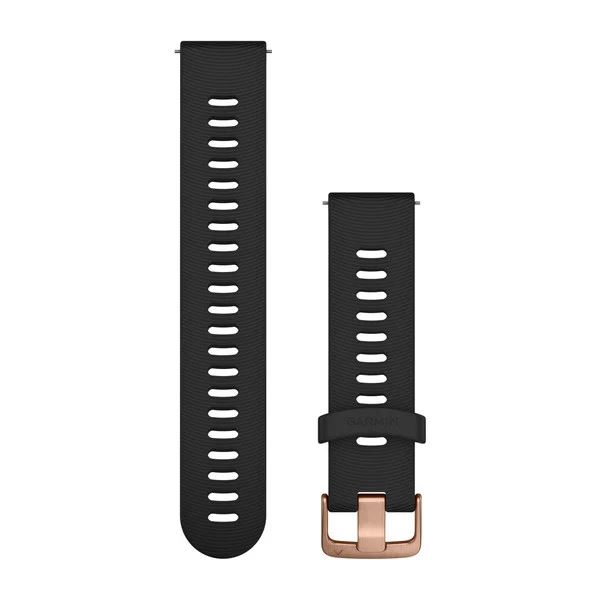 Produktbild von Garmin Silikon Schnellwechsel Armband 20mm, schwarz (010-11251-1H) für Approach S12/S40/S42, D2 Air, Forerunner 245/645, Venu/Sq, vivoactive 3, vivomove /HR/Luxe/Style/ 3