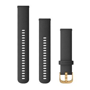 Garmin Silikon Schnellwechsel Armband 20mm, schwarz-rosegold (010-12932-13) für Garmin Approach S12 (2022)