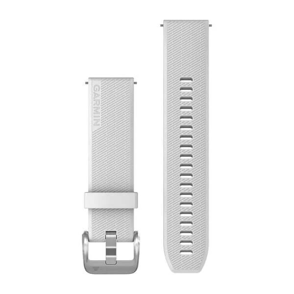 Produktbild von Garmin Silikon Schnellwechsel Armband 20mm, weiß (010-13114-01) für Approach S12/S40/S42, D2 Air, Forerunner 245/645, Venu/Sq, vivoactive 3, vivomove /HR/Luxe/Style/ 3