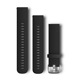 Garmin Schnellwechsel Silikon Armband (20 mm), schwarz mit Edelstahl Schnalle (010-12561-02) für Garmin Venu SQ Music