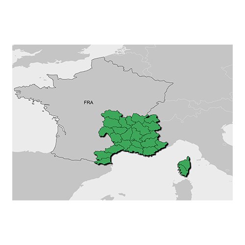 Abdeckung der Garmin Topo Frankreich V5 Pro Südosten
