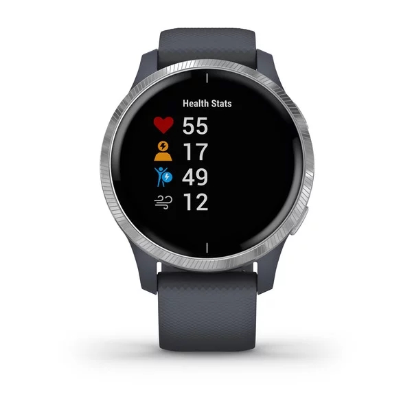 Produktbild von Garmin Venu, blau / silber - GPS Smartwatch mit brillantem Display für einen aktiven Lebensstil